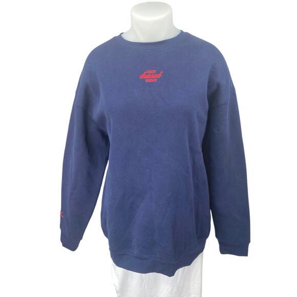 Mayfair Pat On The Back Blue Embroidered Long Sleeve Sweatshirt Sweater Top XXL - Picture 1 of 6